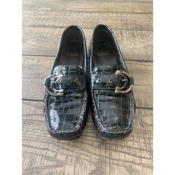 Stuart Weitzman black crocodile loafers woman’s size 7 - Picture 2 of 10